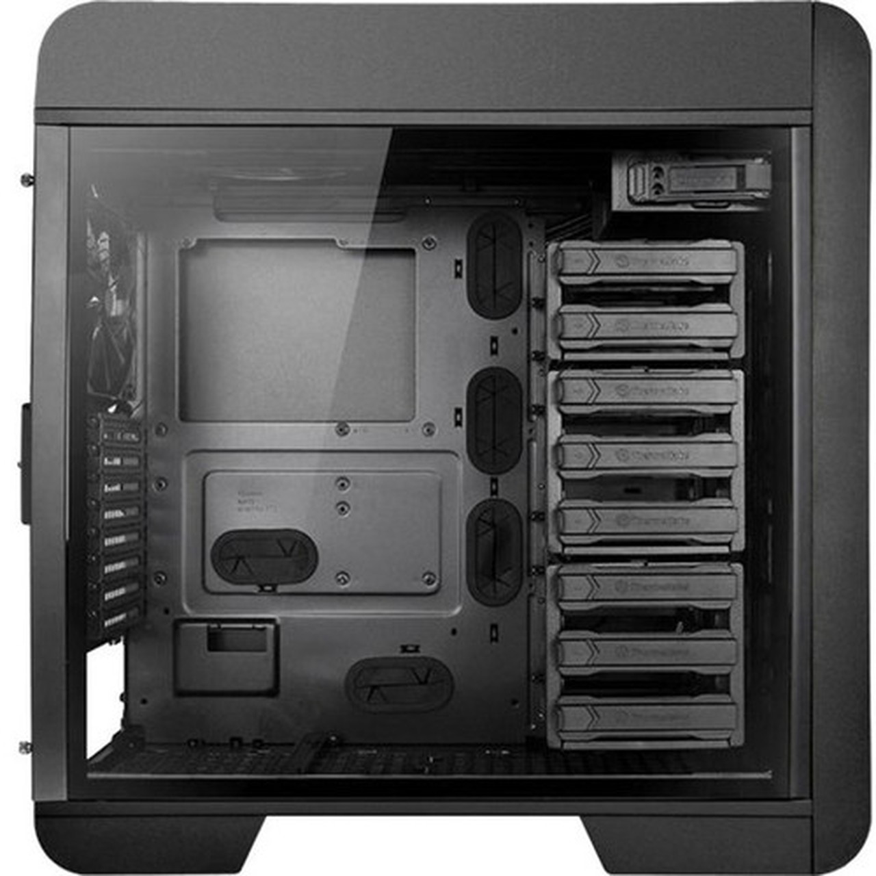 Thermaltake V71 Tempered Glass Edition Full Tower Chassis - Full-tower - Black - SPCC Tempered Glass - 10 x Bay - Micro ATX ATX - 9 CA-1B6-00F1WN-04