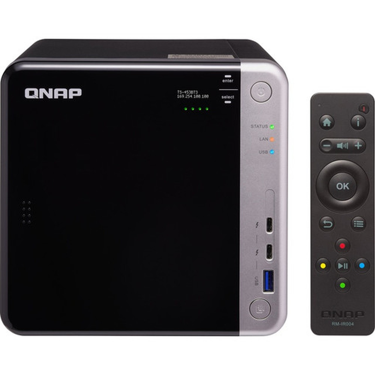 QNAP TS-453BT3 SANNASDAS Storage System - Celeron J3455 Quad-core 4 Core 150 GHz - 4 x HDD Supported - 6 x SSD Supported - 8 GB - TS-453BT3-8G-US