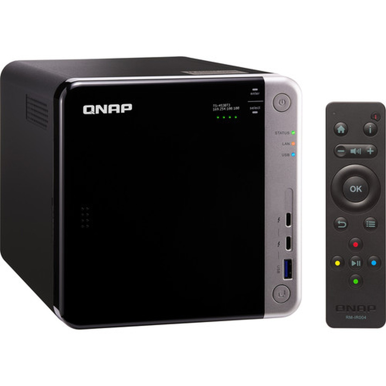 QNAP TS-453BT3 SANNASDAS Storage System - Celeron J3455 Quad-core 4 Core 150 GHz - 4 x HDD Supported - 6 x SSD Supported - 8 GB - TS-453BT3-8G-US