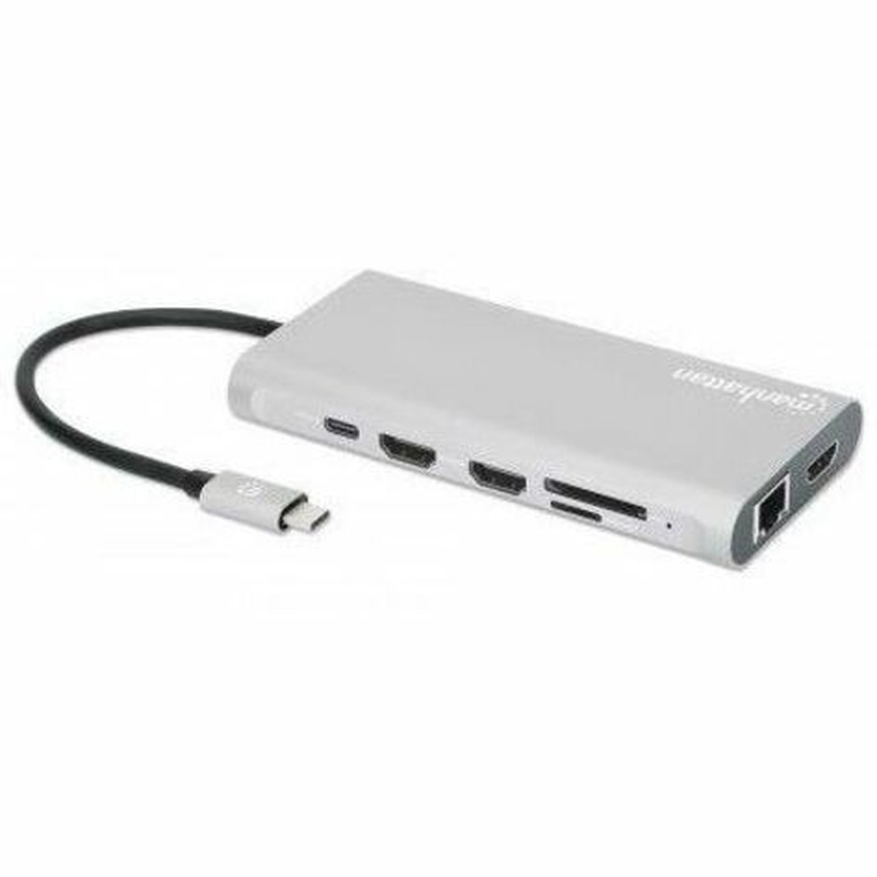 Manhattan USB-C PD 12-in-1 Triple-HDMI Monitor Docking Station with MST - for TabletNotebookDesktop PCKeyboardMouseFlash Drive - 130660