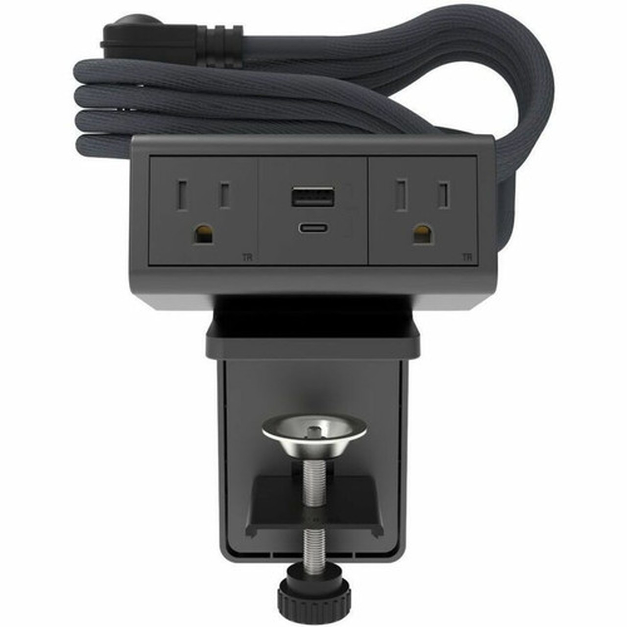 Wiremold DPC Series Dash 3-Cube Desktop Power Center - Graphite - 2 x Power Receptacles - 15 A Under Table Desktop Desk Mountable - D3RUR6XRGC