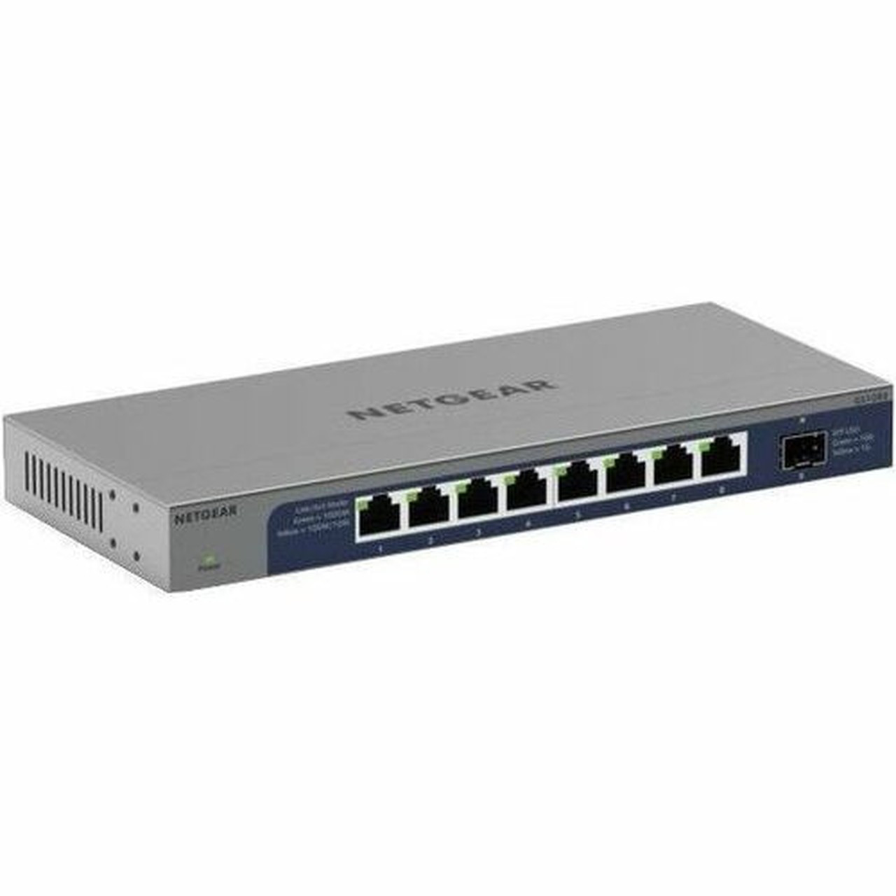 Netgear 8-port Gigabit Switch with 10 Gigabit SFP Uplink - 8 Ports - Gigabit Ethernet 10 Gigabit Ethernet - 101001000Base-T - 2 - GS108X-100NAS