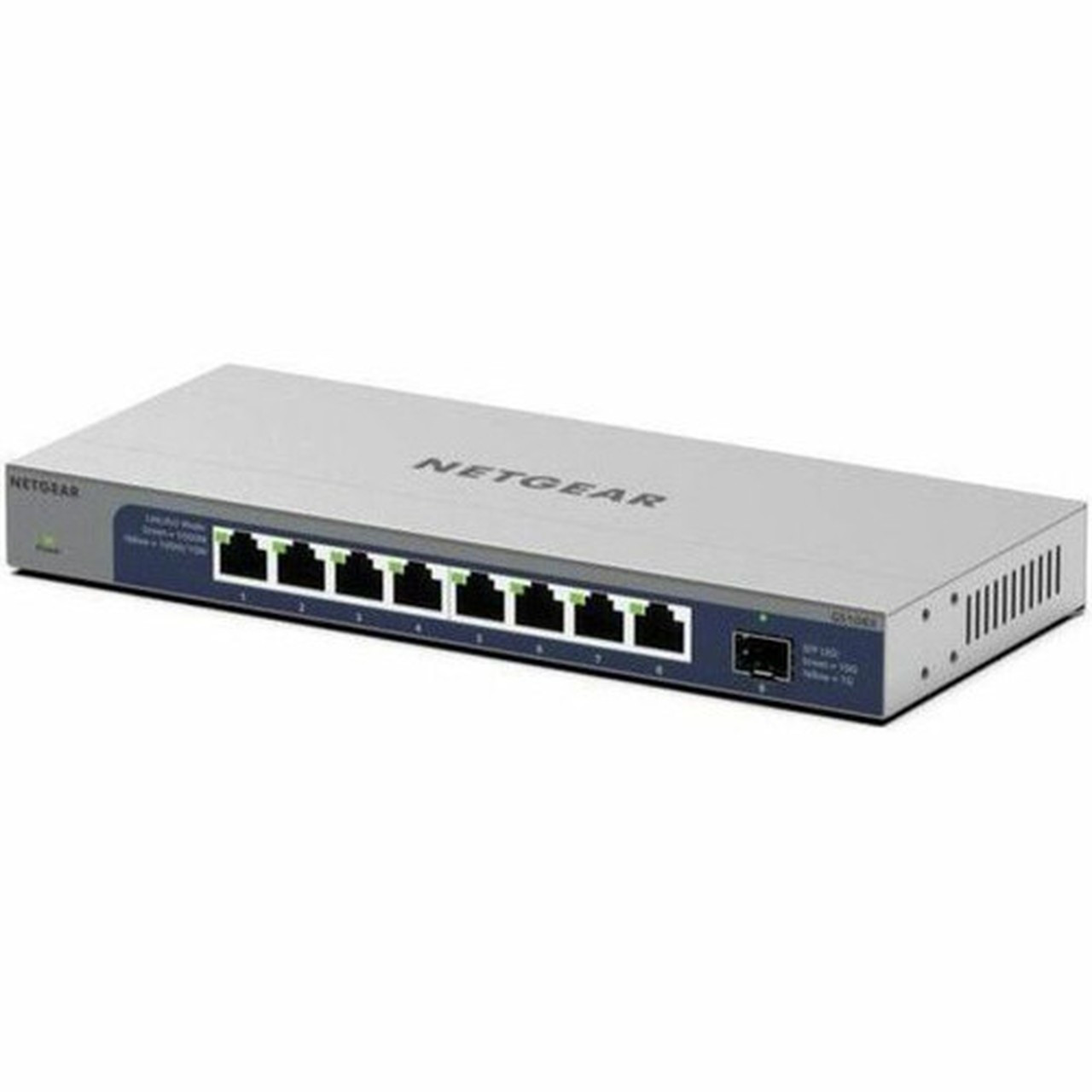 Netgear 8-port Gigabit Switch with 10 Gigabit SFP Uplink - 8 Ports - Gigabit Ethernet 10 Gigabit Ethernet - 101001000Base-T - 2 - GS108X-100NAS