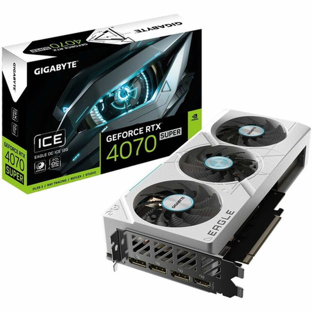Gigabyte NVIDIA GeForce RTX 4070 SUPER Graphic Card - 12 GB GDDR6X - 7680 x 4320 - 254 GHz Core - 192 bit Bus Width - PCI Express 40 GV-N407SEAGLEOC ICE-12GD