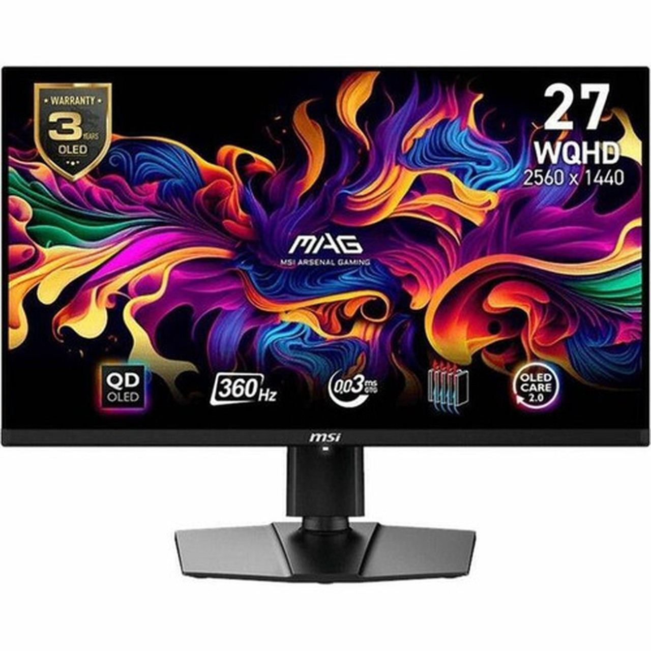 MSI MAG 271QPX 27 Class WQHD Gaming OLED Monitor - 169 - 265 Viewable - OLED - Quantum Dot OLED Backlight - 2560 x 1440 - 107 - - MAG271QPXQDOLED
