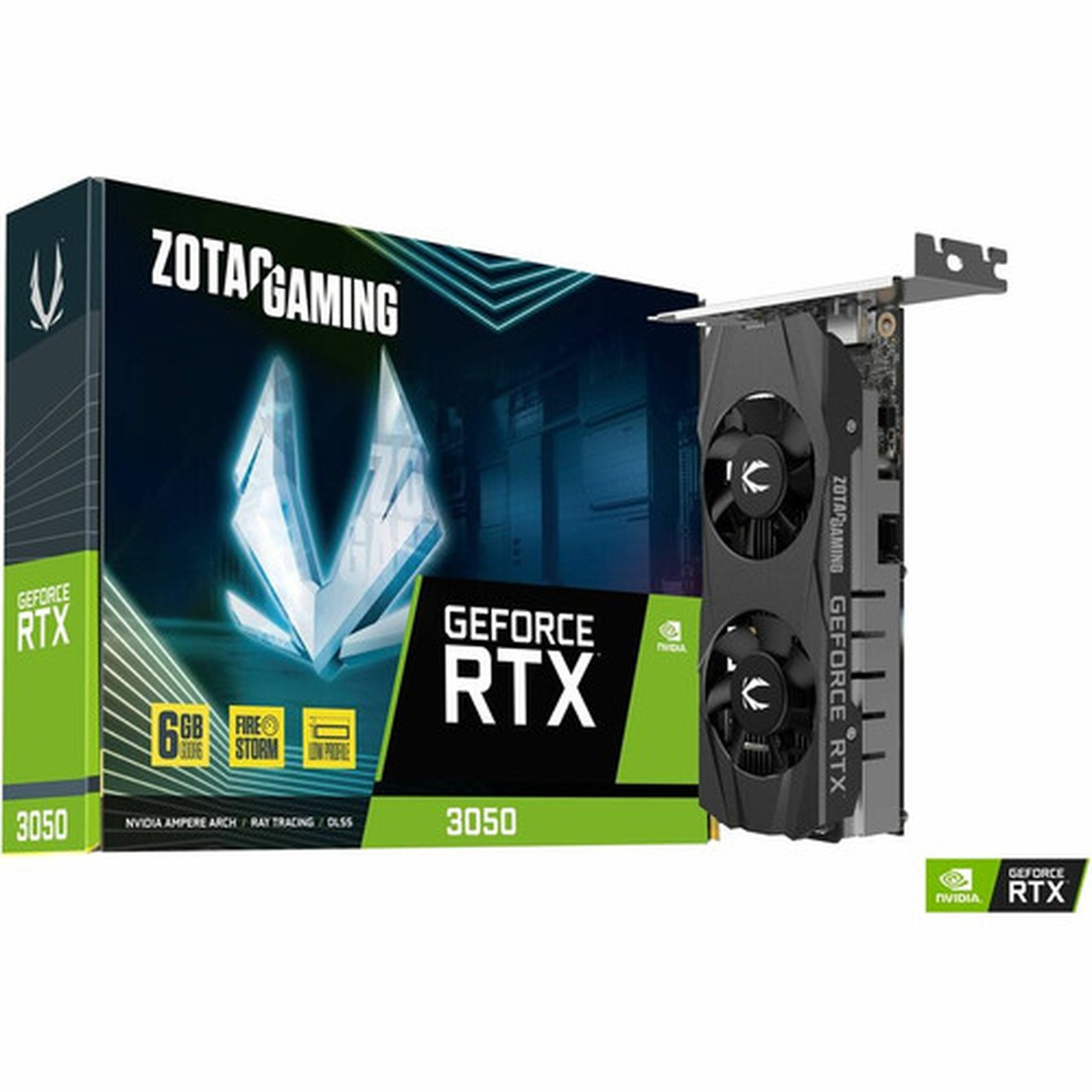 Zotac NVIDIA GeForce RTX 3050 Graphic Card - 6 GB GDDR6 - Low-profile - 7680 x 4320 - 147 GHz Boost Clock - 96 bit Bus Width - PCI x8 ZT-A30510L-10L