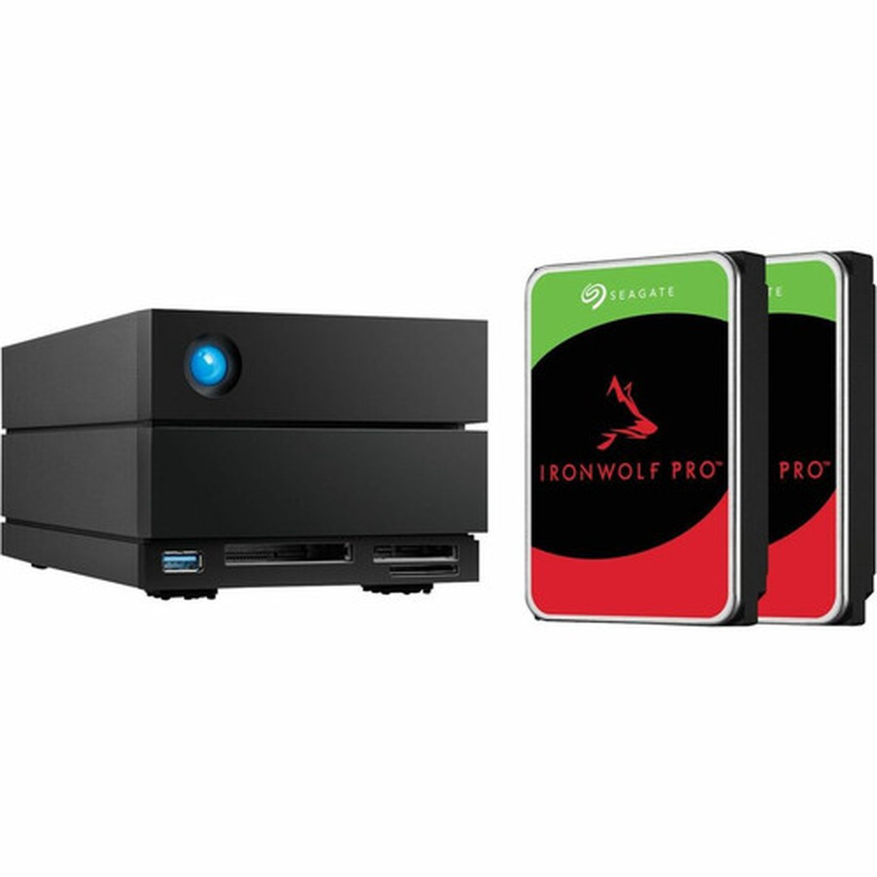 LaCie 2big Dock DAS Storage System - 48 TB Installed HDD Capacity - RAID Supported - 2 x Total Bays - 2 x 35 Bay STLG48000400