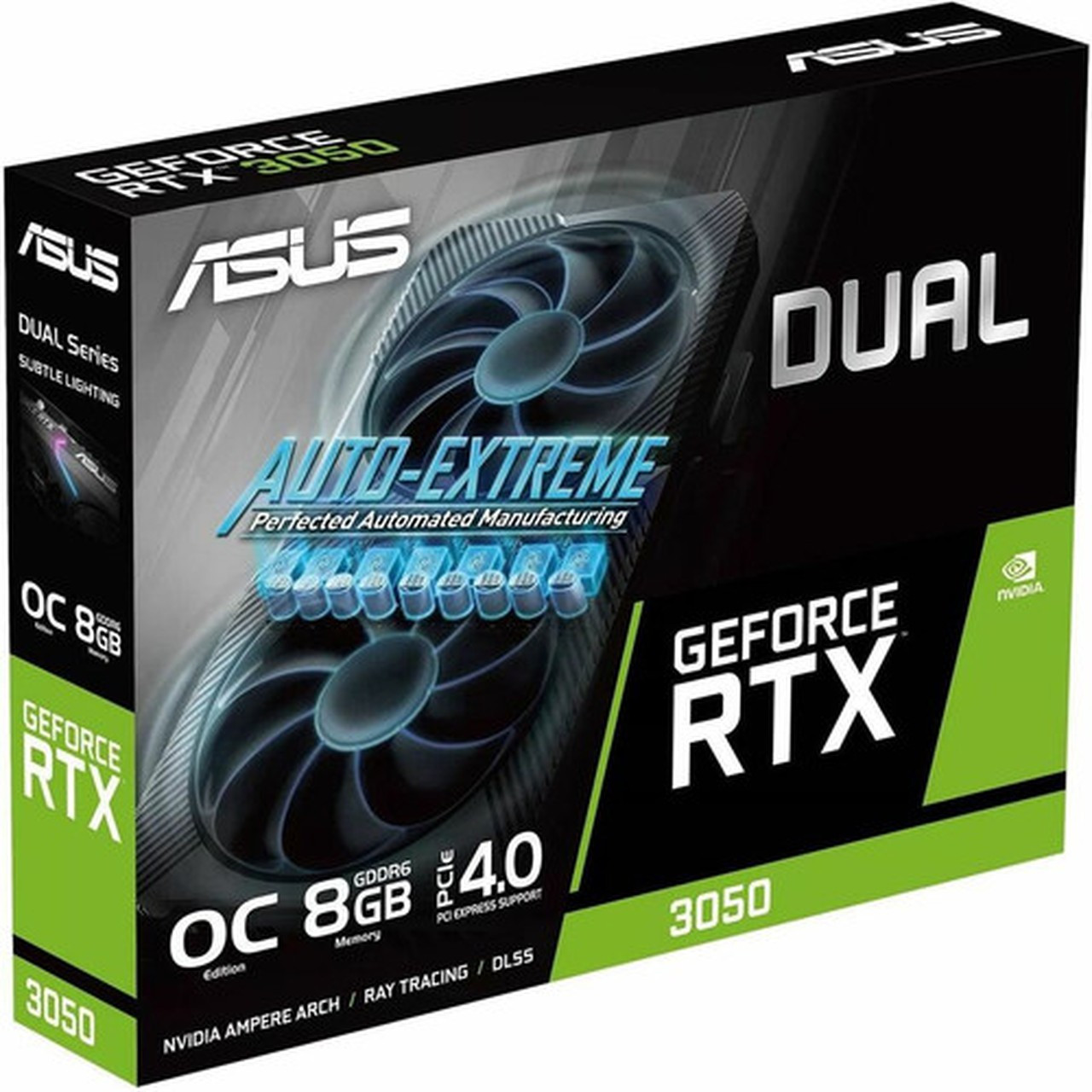 Asus NVIDIA GeForce RTX 3050 Graphic Card - 8 GB GDDR6 - 7680 x 4320 - 185 GHz Boost Clock - 128 bit Bus Width - PCI Express 40 - - DUAL-RTX3050-O8G-V2