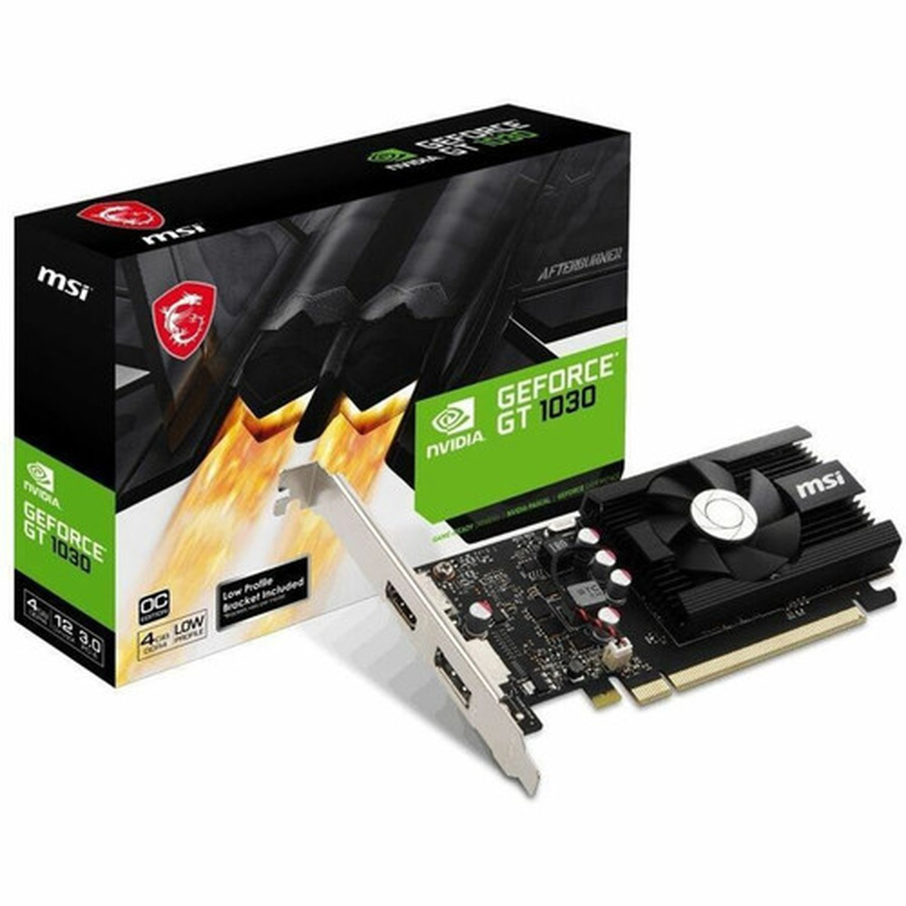 MSI NVIDIA GeForce GT 1030 Graphic Card - 16 GB GDDR4 - Low-profile - 1920 x 1080 - 143 GHz Boost Clock - 64 bit Bus Width - PCI 30 G103044HPC