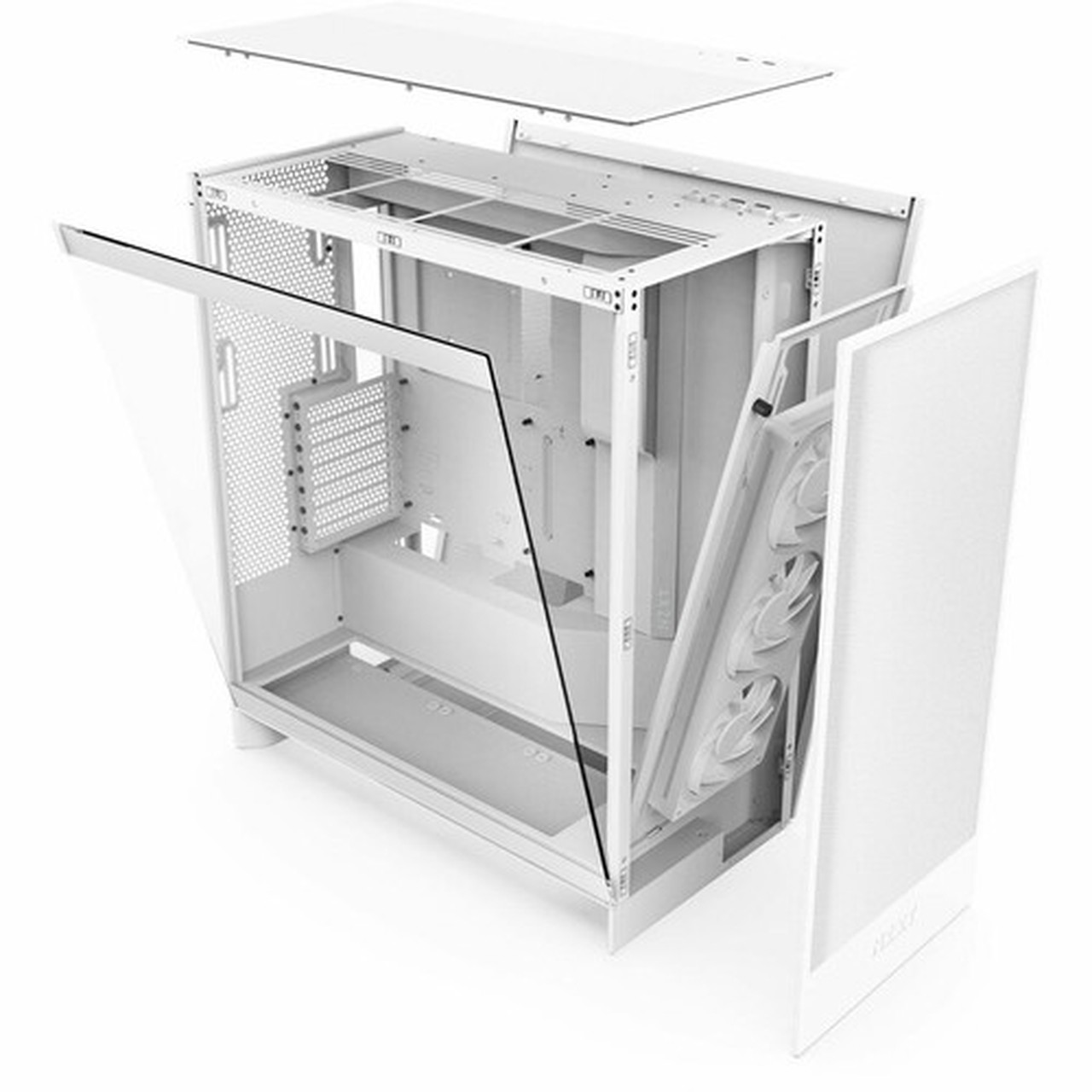 NZXT H7 Flow Mid-Tower ATX Airflow Case - Mid-tower - Matte White - Galvanized Cold Rolled Steel SGCC Tempered Glass - ATX EATX - CM-H72FW-01