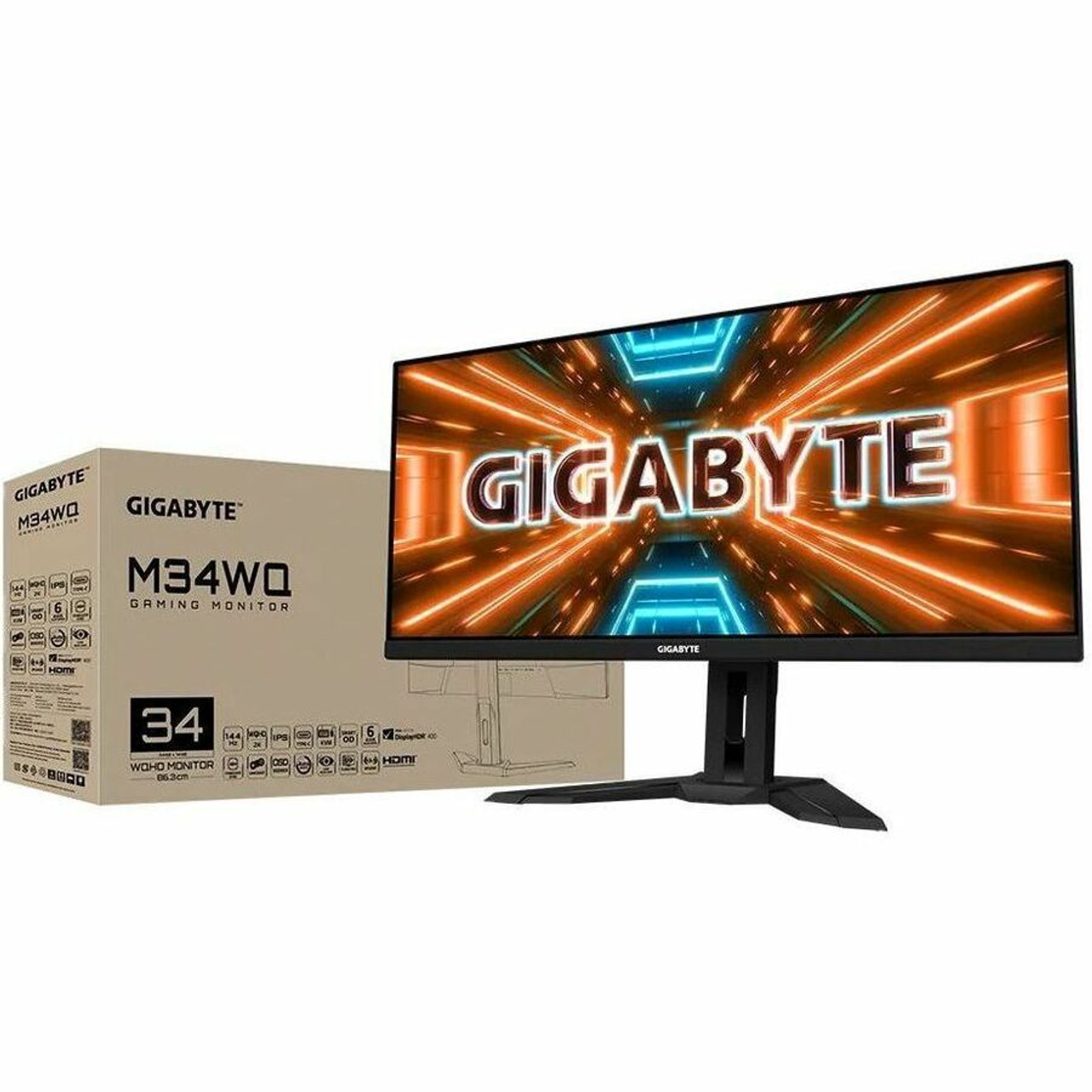Gigabyte M34WQ 34" Class WQHD Gaming LED Monitor - 34" Viewable - In-plane Switching (IPS) Technology - Edge LED Backlight - 3440 x - (M34WQ-SA)