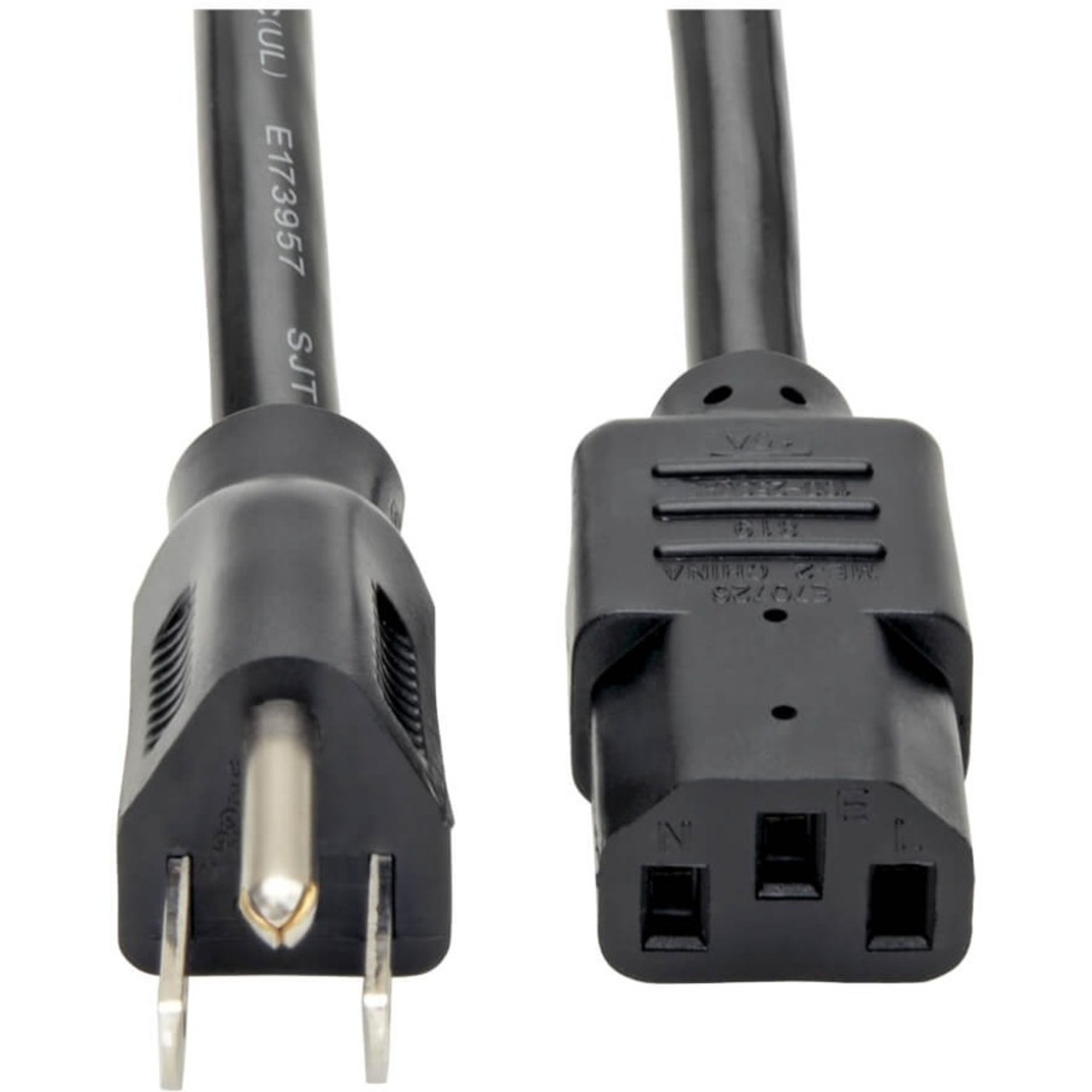 Tripp Lite 10ft Computer Power Cord Cable 5-15P to C13 Heavy Duty 15A 14AWG 10' - 125V AC3.05m (Fleet Network)