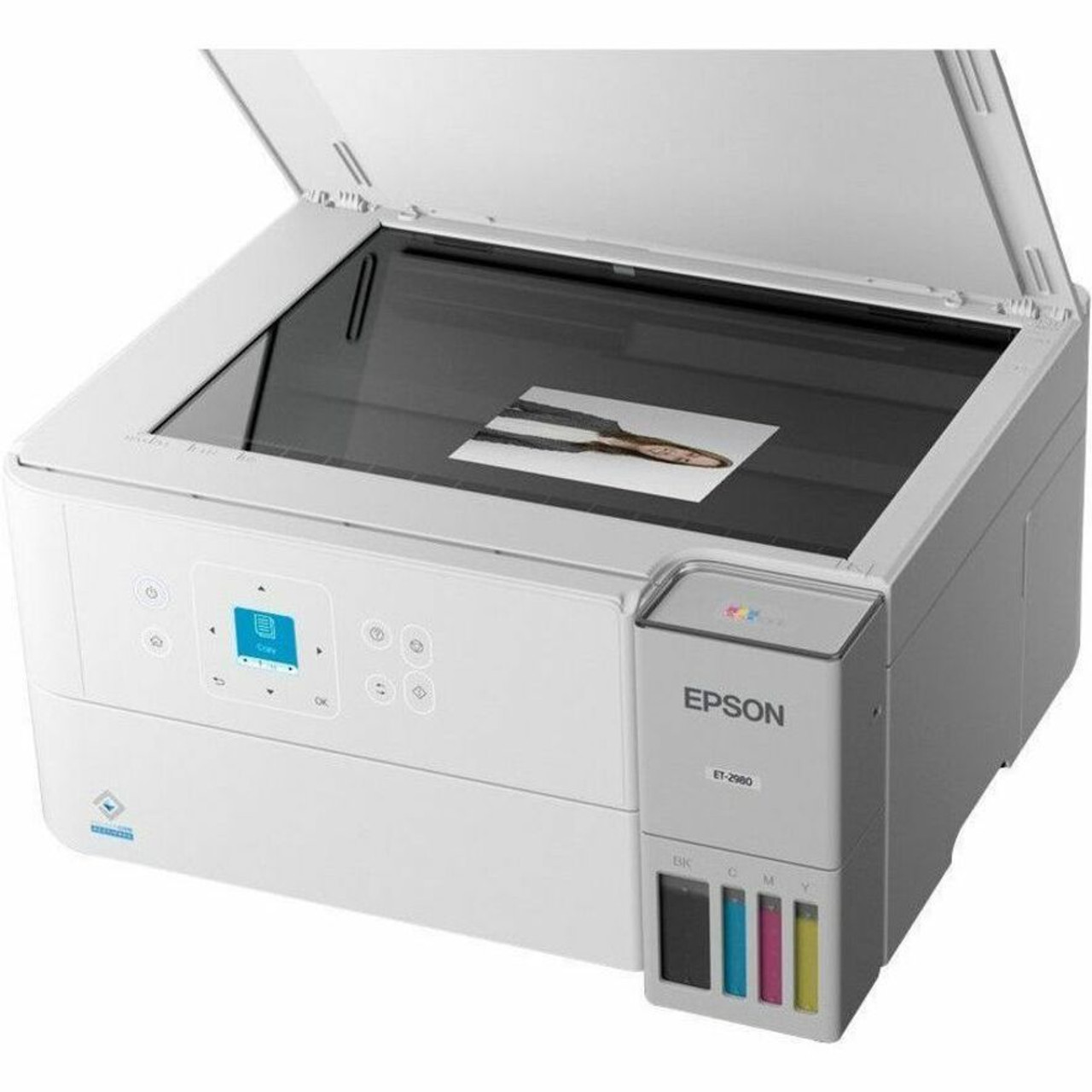 Epson ET-2980 Wired & Wireless EcoTank Inkjet Multifunction Printer - Color - White - Copier/Printer/Scanner - 4800 x 1200 dpi Print - (C11CL41202)