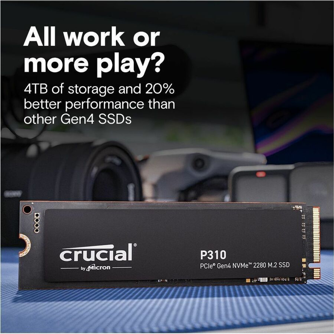 Crucial P310 4 TB Solid State Drive - M.2 2280 Internal - PCI Express NVMe (PCI Express NVMe 4.0 x4) - Gaming Console Device Supported (CT4000P310SSD8)