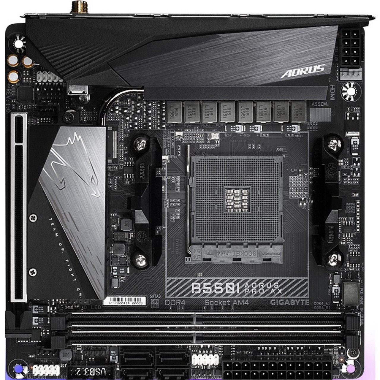 Aorus Ultra Durable B550I AORUS PRO AX Desktop Motherboard - AMD B550 Chipset - Socket AM4 - Mini ITX - Ryzen 3, Ryzen 5, Ryzen 7, 9, (B550I AORUS PRO AX)