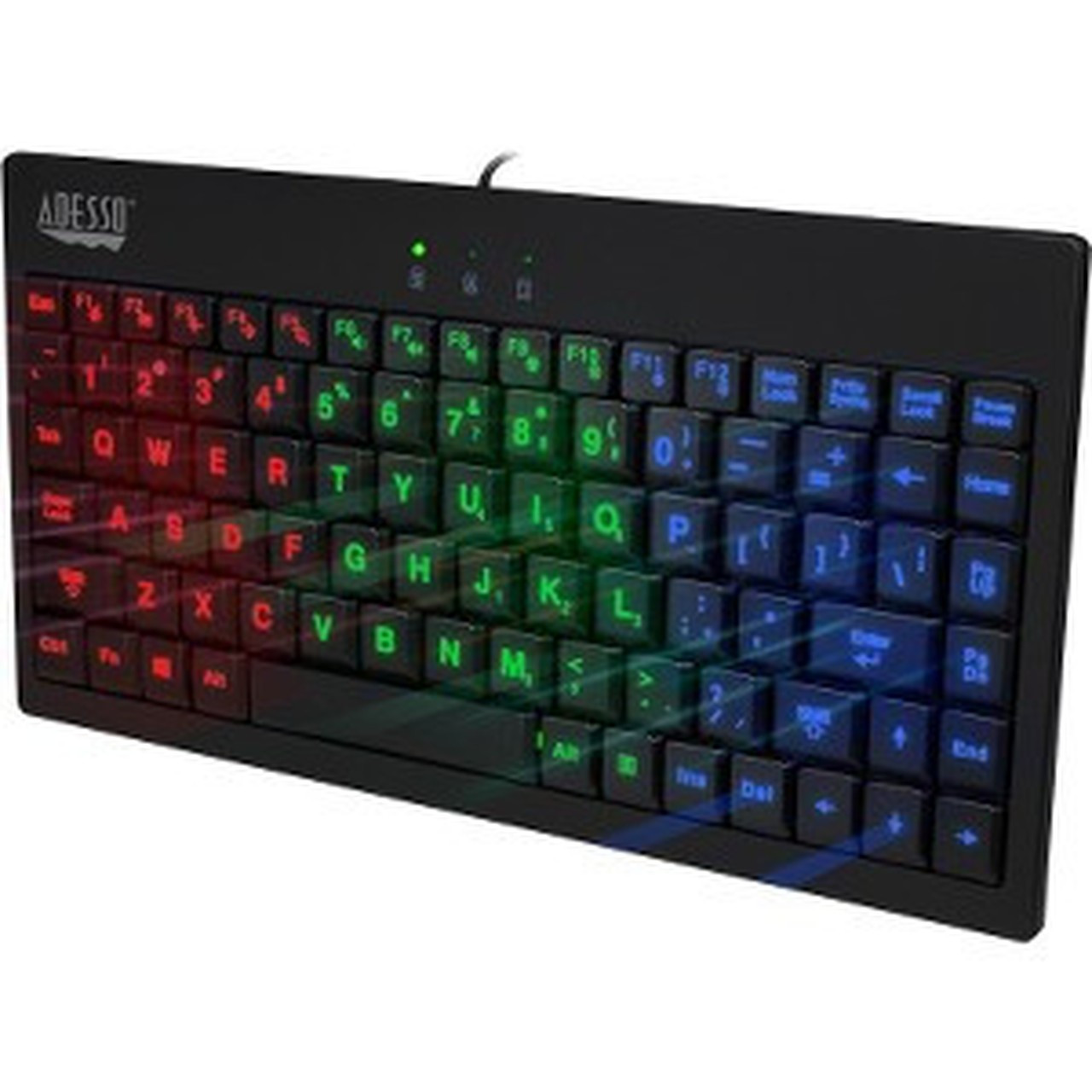 Adesso_SlimTouch_110_-_3-Color_Illuminated_Mini_Keyboard_-_Cable_Connectivity_-_USB_Interface_-_87_Key_-_English_US_-_Membrane_-_AKB-110EB