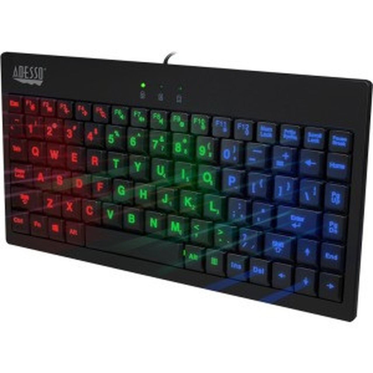 Adesso_SlimTouch_110_-_3-Color_Illuminated_Mini_Keyboard_-_Cable_Connectivity_-_USB_Interface_-_87_Key_-_English_US_-_Membrane_-_AKB-110EB