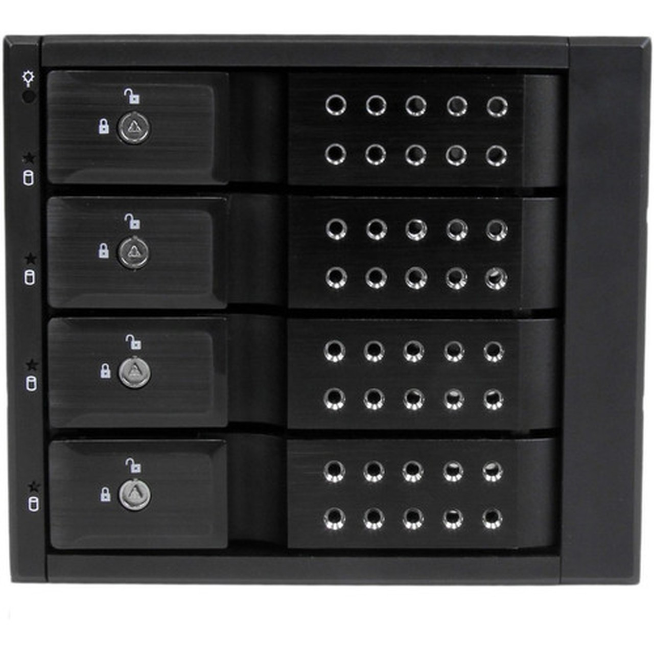 StarTechcom_4_Bay_Aluminum_Trayless_Hot_Swap_Mobile_Rack_Backplane_for_35in_SAS_IISATA_III_-_6_Gbps_HDD_-_Connect_and_hot_swap_four_HSB4SATSASBA