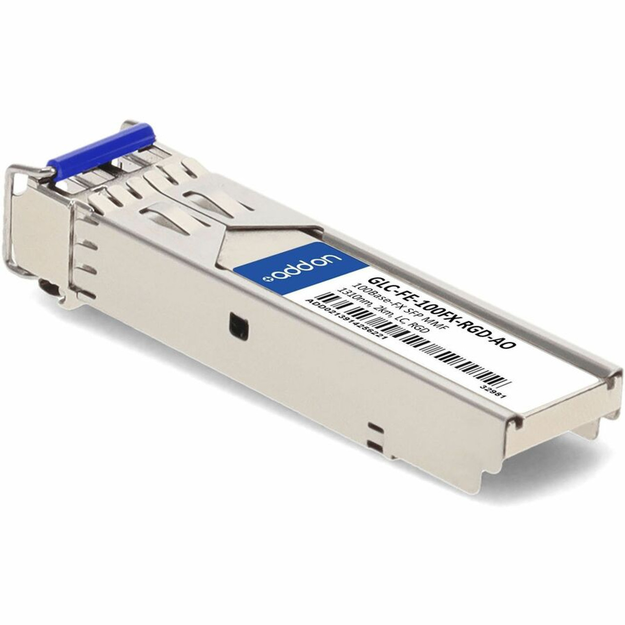 AddOn Cisco GLC-FE-100FX-RGD Compatible TAA 100Base-FX SFP Transceiver (MMF, 1310nm, 2km, LC, DOM, -40 to 85C) - 1 x LC 100Base-FX (GLC-FE-100FX-RGD-AO)