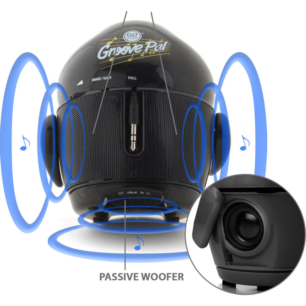 GOgroove Groove Pal GG-PAL-PENGUIN 2.0 Portable Speaker System - 4 W RMS - Black, White - Battery Rechargeable - USB - 1 (GG-PAL-PENGUIN)