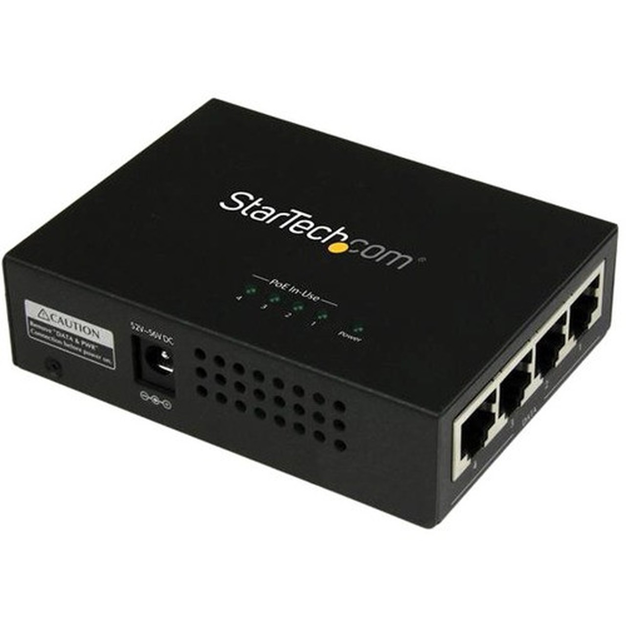 StarTechcom_4_Port_Gigabit_Midspan_-_PoE_Injector_-_8023at_and_8023af_-_120_V_AC_230_V_AC_Input_-_52_V_DC_231_A_Output_-_4_-_4_POEINJ4G