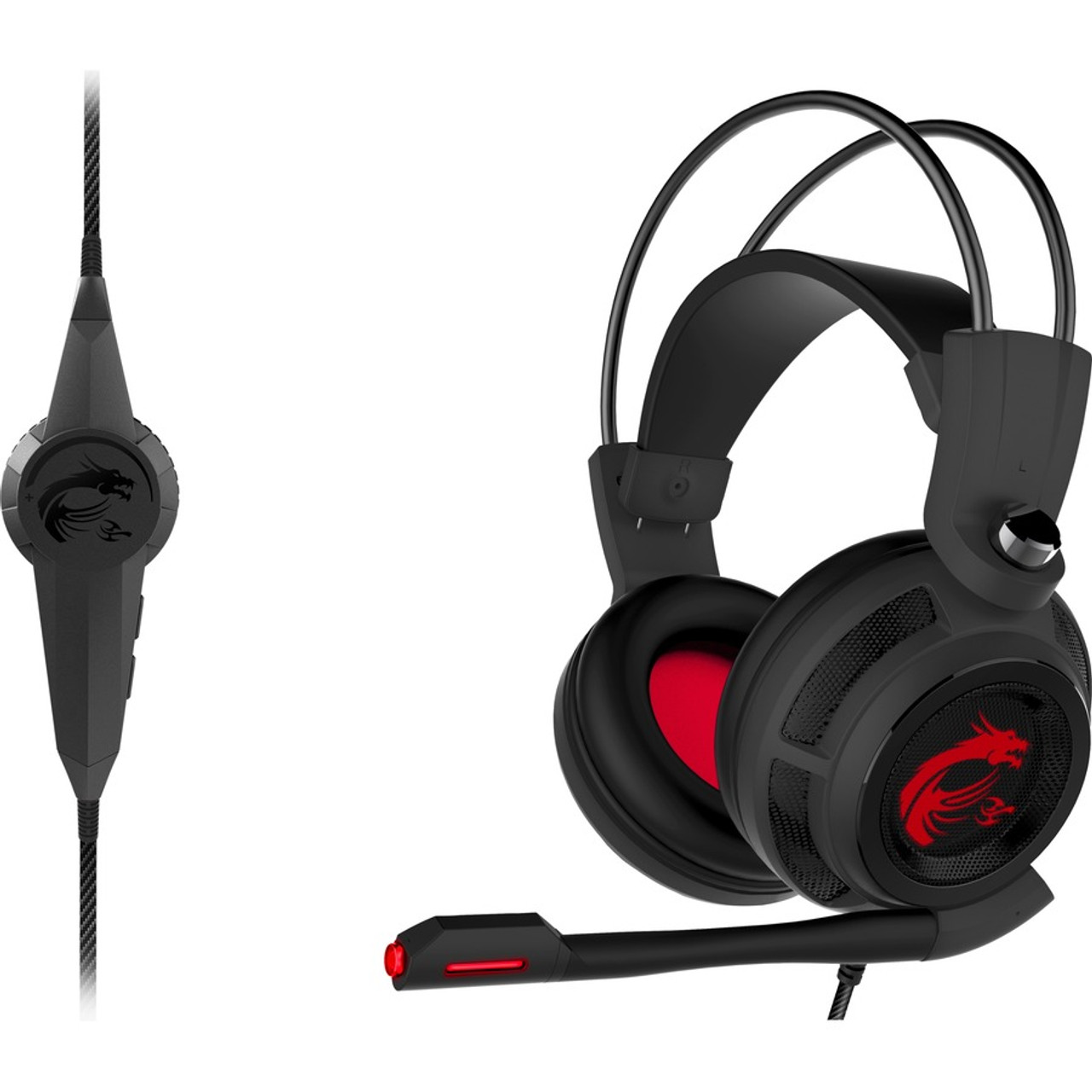 MSI DS502 Gaming Headset - Stereo - USB 2.0 - Wired - 32 Ohm - 20 Hz to 20 kHz - On-ear - Binaural - Ear-cup - 6.6 ft (2 m) Cable - - (Fleet Network)