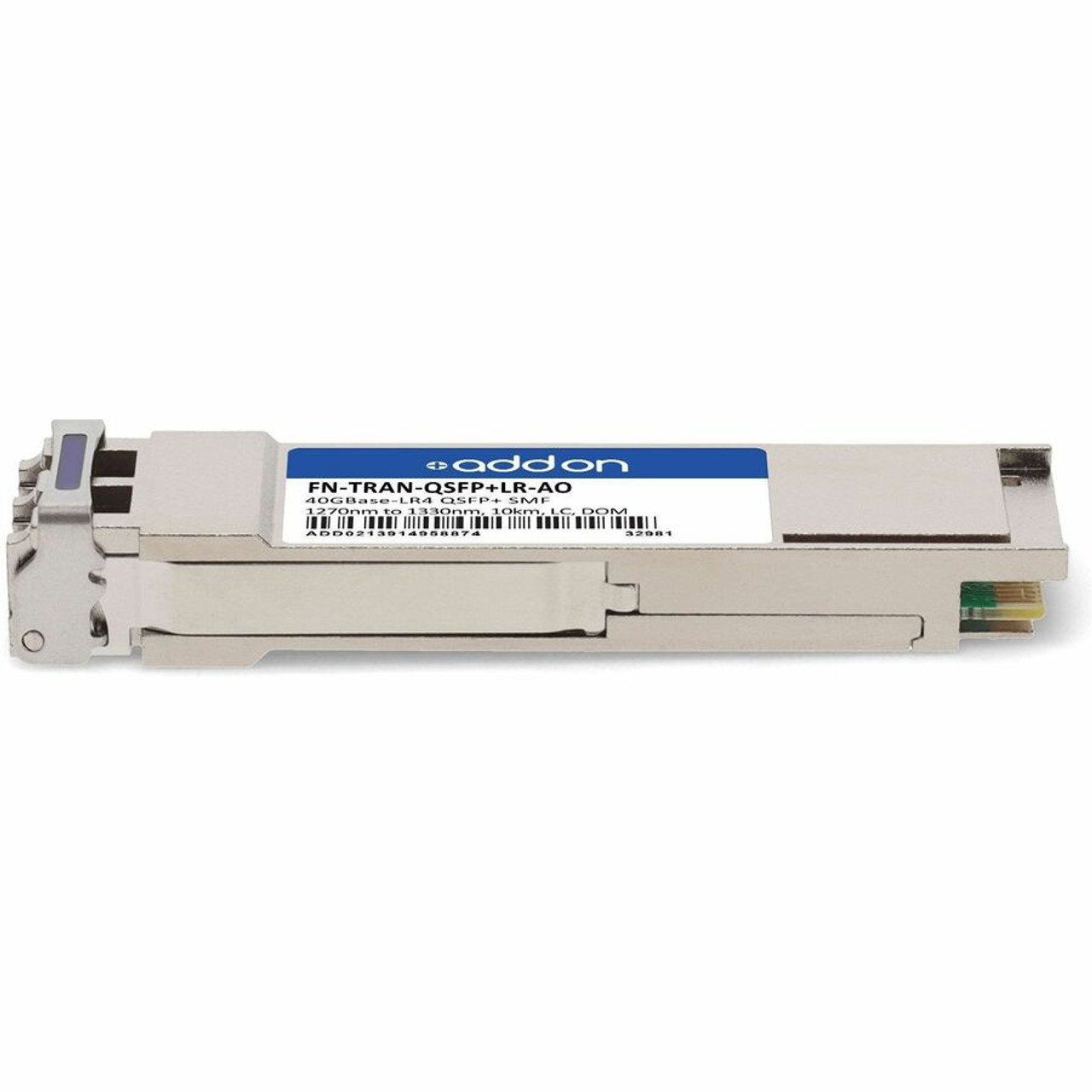 AddOn Fortinet FN-TRAN-QSFP+LR Compatible TAA 40GBase-LR4 QSFP+ Transceiver (SMF, 1270nm to 1330nm, 10km, LC, DOM) - For Data Optical (FN-TRAN-QSFP+LR-AO)