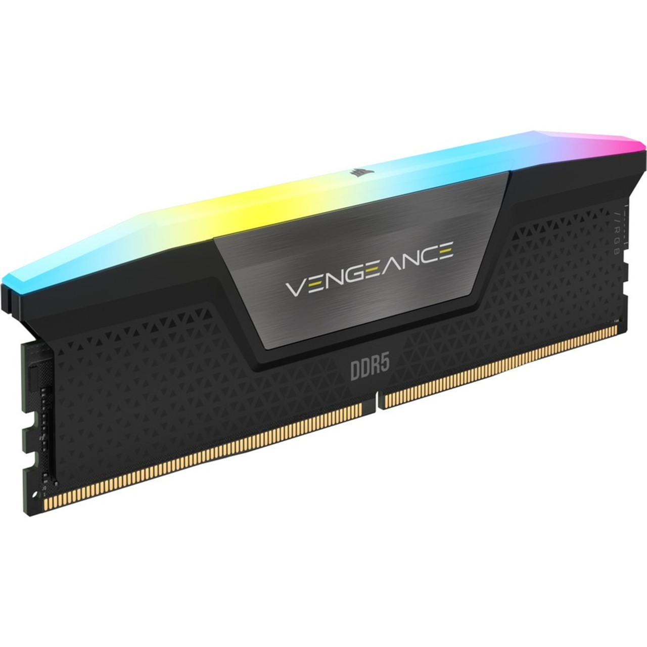 Corsair Vengeance RGB 32GB (2x16GB) DDR5 DRAM 6400MHz C36 Memory Kit - Black - For Desktop PC, Motherboard - 32 GB (2 x 16GB) - DDR5 - (CMH32GX5M2B6400C36)