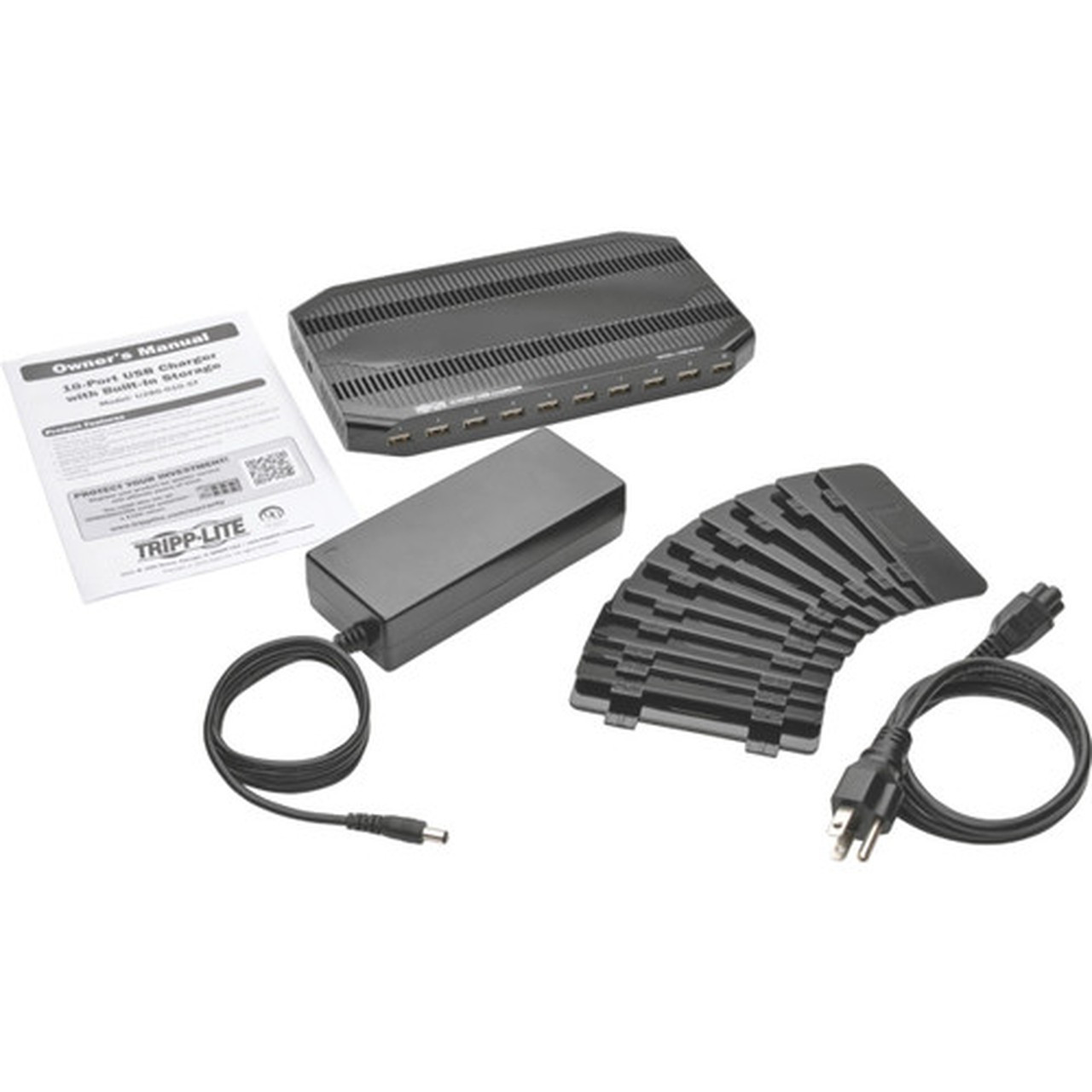 Tripp_Lite_10-Port_USB_Charger_with_Built-In_Storage_-_12_V_DC_Input_-_5_V_DC240_A_Output_U280-010-ST