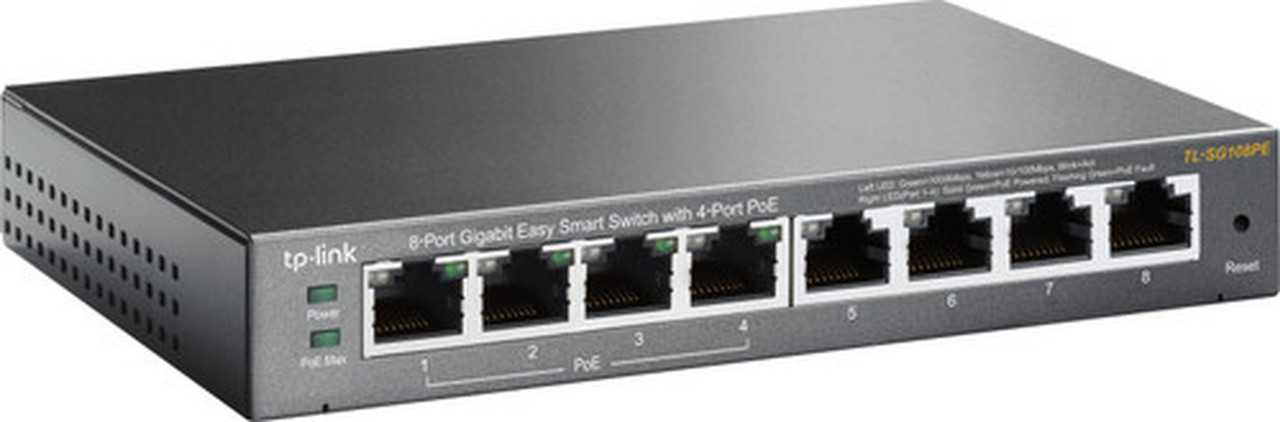TP-LINK_8-Port_Gigabit_Easy_Smart_Switch_with_4-Port_PoE_-_8_Ports_-_Manageable_-_2_Layer_Supported_-_Twisted_Pair_-_Desktop_TL-SG108PE