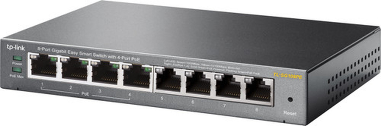 TP-LINK_8-Port_Gigabit_Easy_Smart_Switch_with_4-Port_PoE_-_8_Ports_-_Manageable_-_2_Layer_Supported_-_Twisted_Pair_-_Desktop_TL-SG108PE