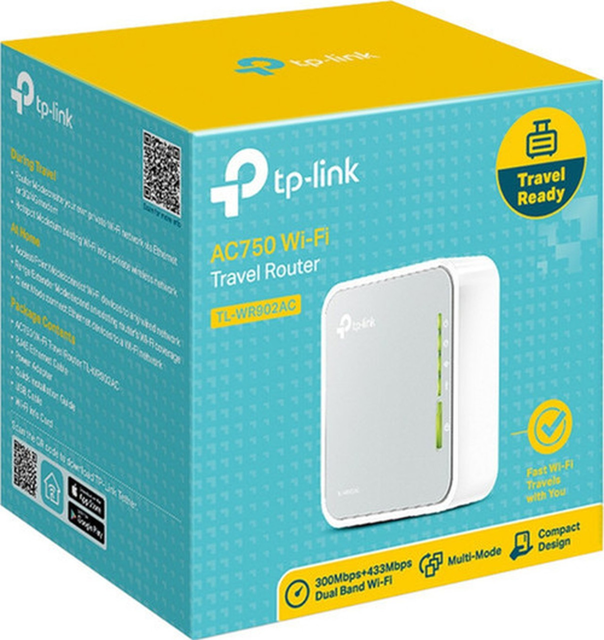 TP-LINK_TL-WR902AC_IEEE_80211ac_Ethernet_Wireless_Router_-_240_GHz_ISM_Band_-_5_GHz_UNII_Band_-_9375_MBs_Wireless_Speed_-_1_x_Port_TL-WR902AC