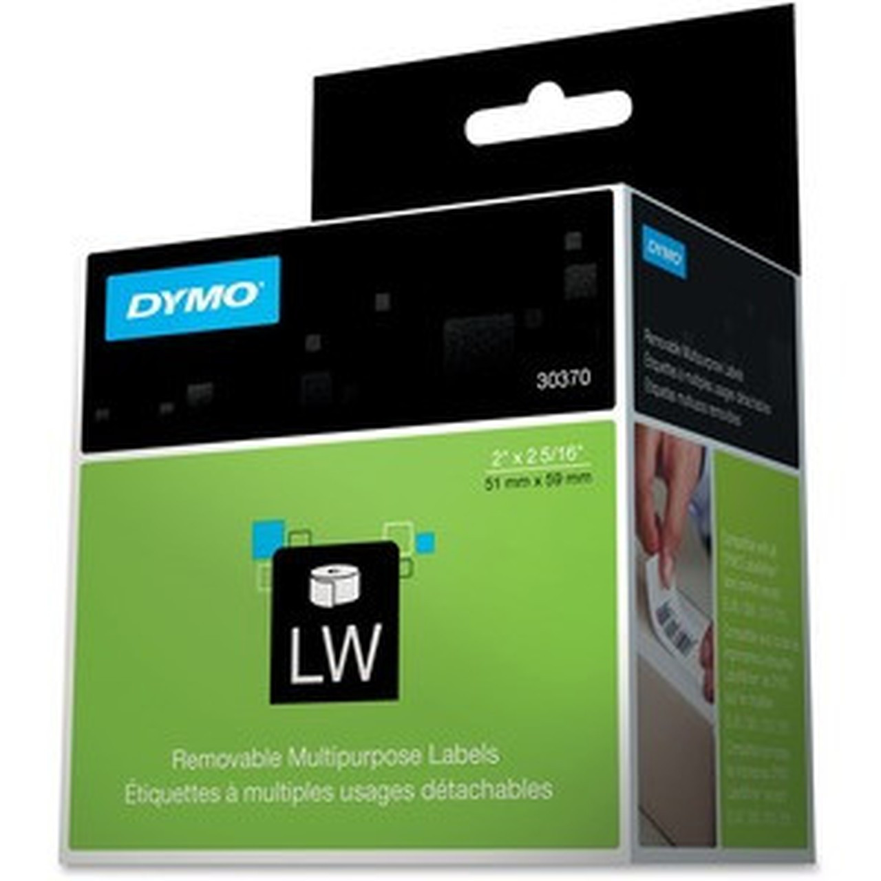 Dymo Removable Multipurpose LabelWriter Labels - 2 Width x 2 1132 Length - White - 250  Roll - 250  Roll 30370