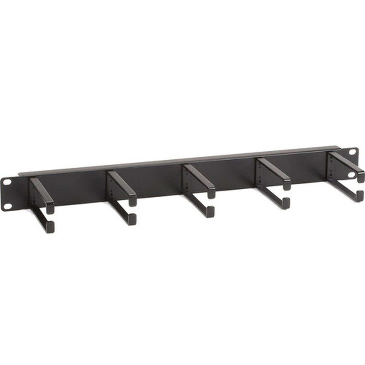 Black Box Horizontal IT Rackmount Cable Manager - 1U 19  Single-Sided Black - Rack Cable Management Panel - Black - 1 Pack - 1U - 37803-R2