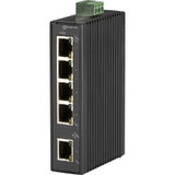 Black Box Hardened Mini Industrial Switch - 5 Ports - Fast Ethernet - 10/100Base-TX - TAA Compliant - 2 Layer Supported - Power Supply (Fleet Network)