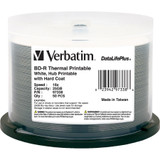 Verbatim BD-R 25GB 6X DataLifePlus White Thermal Printable, Hub Printable - 50pk Spindle - 120mm - Printable (Fleet Network)