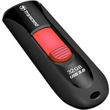 Transcend 32GB JetFlash 590 USB 2.0 Flash Drive - 32 GB - USB 2.0 - Red - Retractable, Capless, LED Indicator (TS32GJF590K)