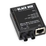 Black Box LMC4003A Transceiver/Media Converter - 1 x Network (RJ-45) - 1 x ST Ports - DuplexST Port - USB - Single-mode - Gigabit - - (Fleet Network)