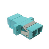 LC/LC Fiber Coupler F/F Multimode 50 Micron 10gig OM3/OM4 Duplex Ceramic Panel Mount, Aqua (FN-FO-AD408-PM)