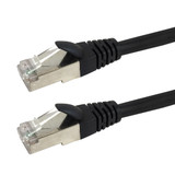 1ft RJ45 Cat5e Stranded Shielded 26AWG Molded Patch Cable CMR - Black (FN-CAT5ESM-01BK)