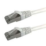 5ft RJ45 Cat5e Stranded Shielded 26AWG Molded Patch Cable CMR - White (FN-CAT5ESM-05WH)