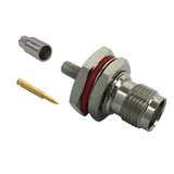 TNC Reverse Polarity Female Bulkhead Crimp Connector for RG174 (LMR-100) 50 Ohm (FN-CN-27-100)