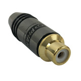 Premium RCA Female Solder Connector (6.5mm ID) - Black (FN-CN-SRCAF-6.5BK)