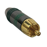 Premium RCA Male Solder Connector (6.5mm ID) - Green (FN-CN-SRCAM-6.5GN)