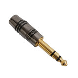 TRS (1/4 inch) Stereo Male Solder Connector (9.5mm ID) -Black (FN-CN-STRSM-9.5BK)