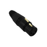 XLR Female Solder Connector - Black, Gold Plated (FN-CN-XLRF-NBK)