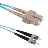 100ft (30m) Multimode Duplex SC/ST 50 micron OM3 Aqua 10gig Fiber Cable - 2mm Jacket (FN-FO-403B-100)