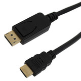 10ft DisplayPort Male to HDMI Male Cable with Audio, 4K*2K 30Hz, 28AWG CL3/FT4 - Black (FN-DP-HDMI-10K)