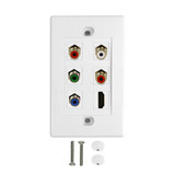 Component + HDMI + Left/Right Audio Wall Plate Kit - White (FN-WPK-RGBHA)