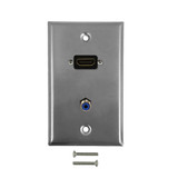 HDMI, Digi-Coax Single Gang Wall Plate Kit - Stainless Steel (FN-WPK-SSHDD)